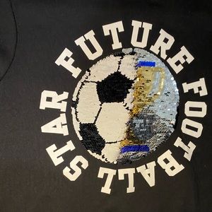 H&M Boys SEQUINS REVERSIBLE soccer sweatshirt CHAMP
